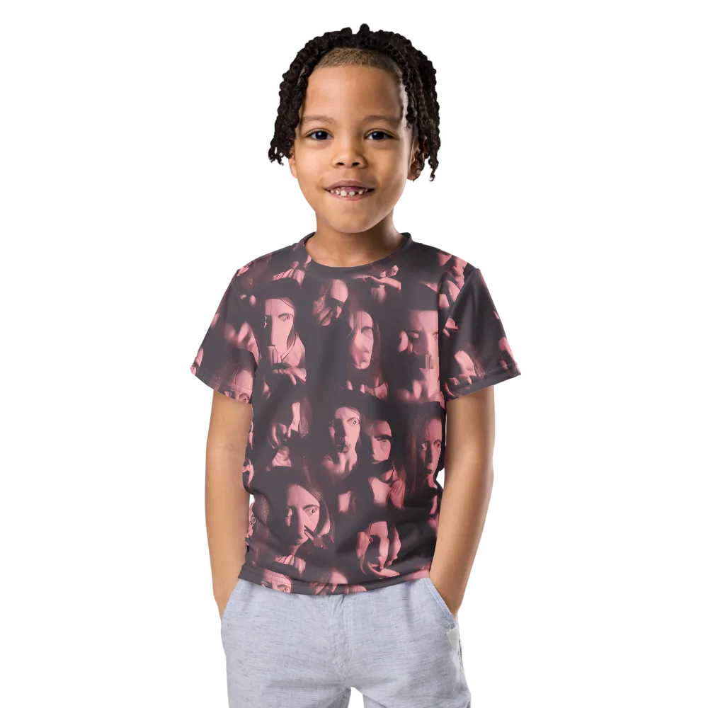Portrait Whispers on Kids Crew Neck T-Shirt — Front