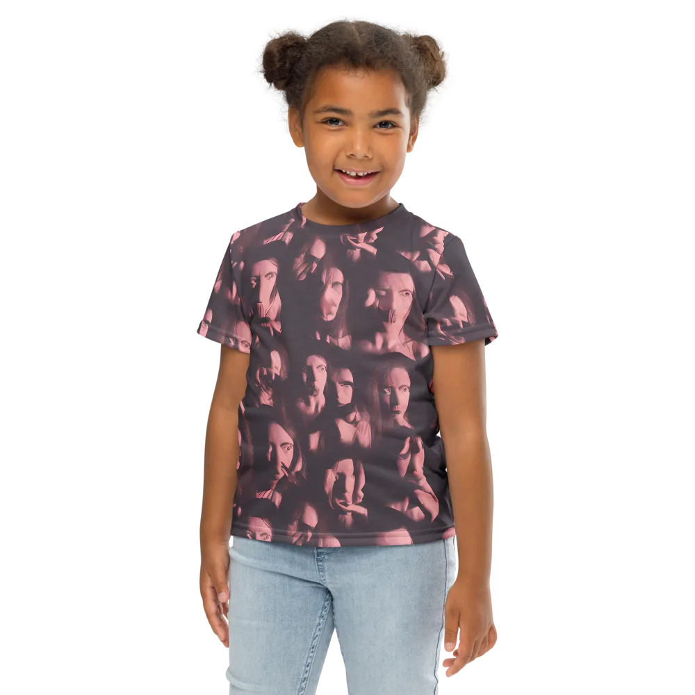 Portrait Whispers on Kids Crew Neck T-Shirt — Front