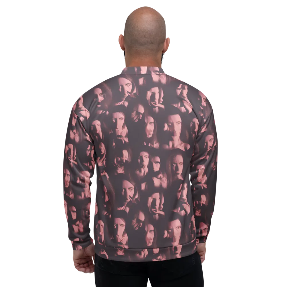 Portrait Whispers on Bomber Jacket — Back