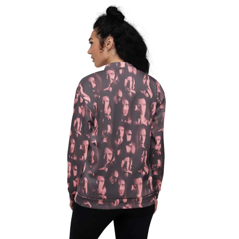 Portrait Whispers on Bomber Jacket — Back