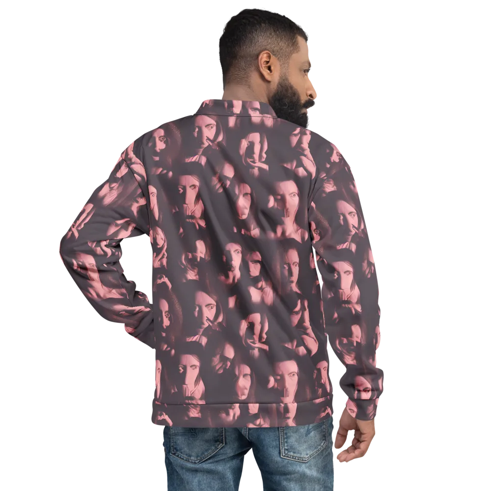 Portrait Whispers on Bomber Jacket — Back