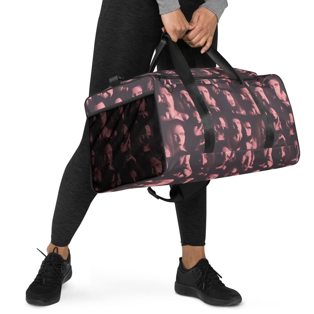 Portrait Whispers on Duffle Bag — Right Front