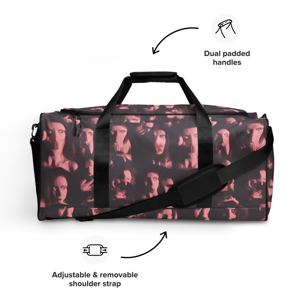 Portrait Whispers on Duffle Bag — Front