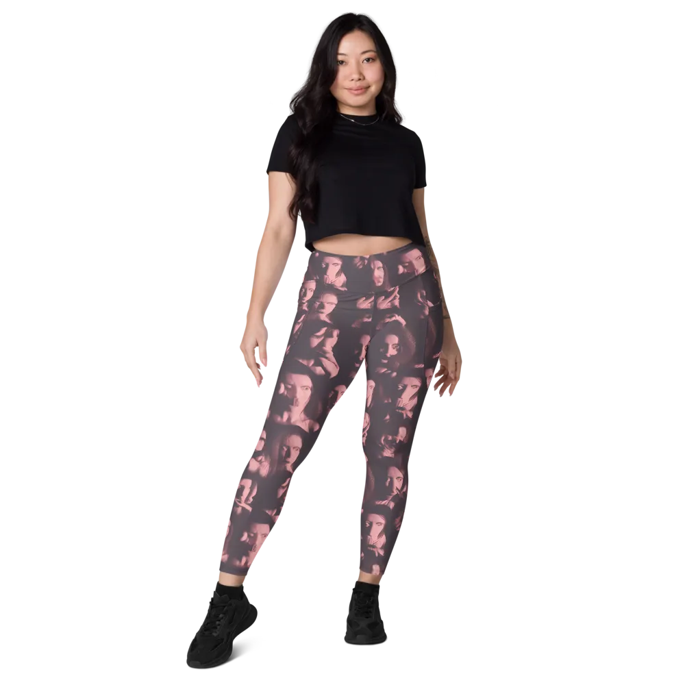 Portrait Whispers on Leggings with Pockets — Front