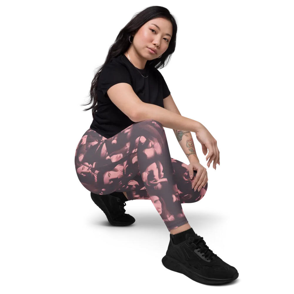 Portrait Whispers on Leggings with Pockets — Right Front