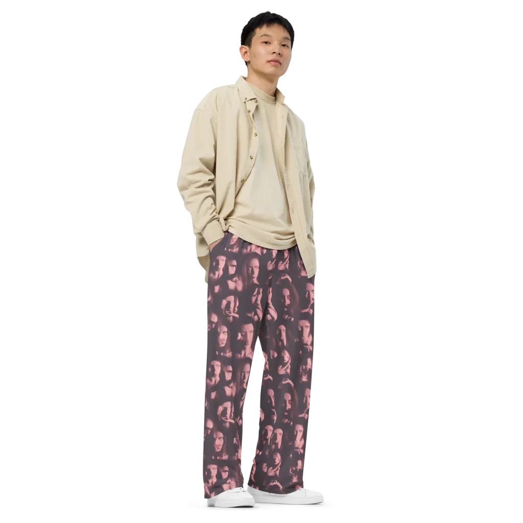 Portrait Whispers on Wide-Leg Pants — Right Front