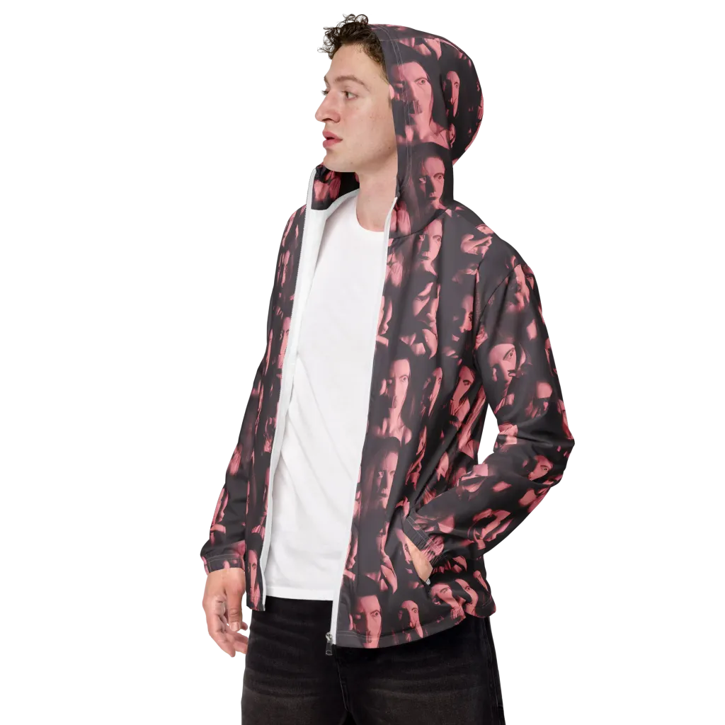 Portrait Whispers on Men's Windbreaker — Left Front