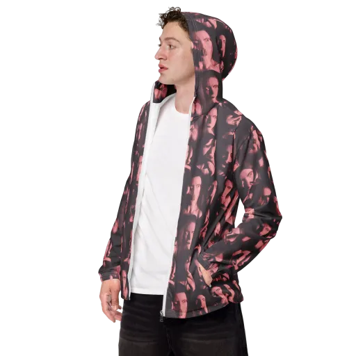 Portrait Whispers on a Men's Windbreaker