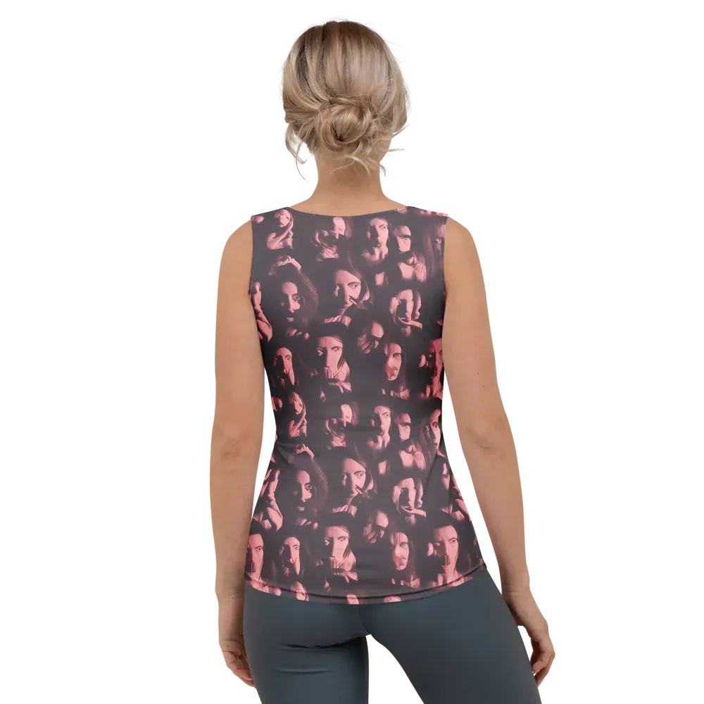 Portrait Whispers on Women's Tank Top — Back