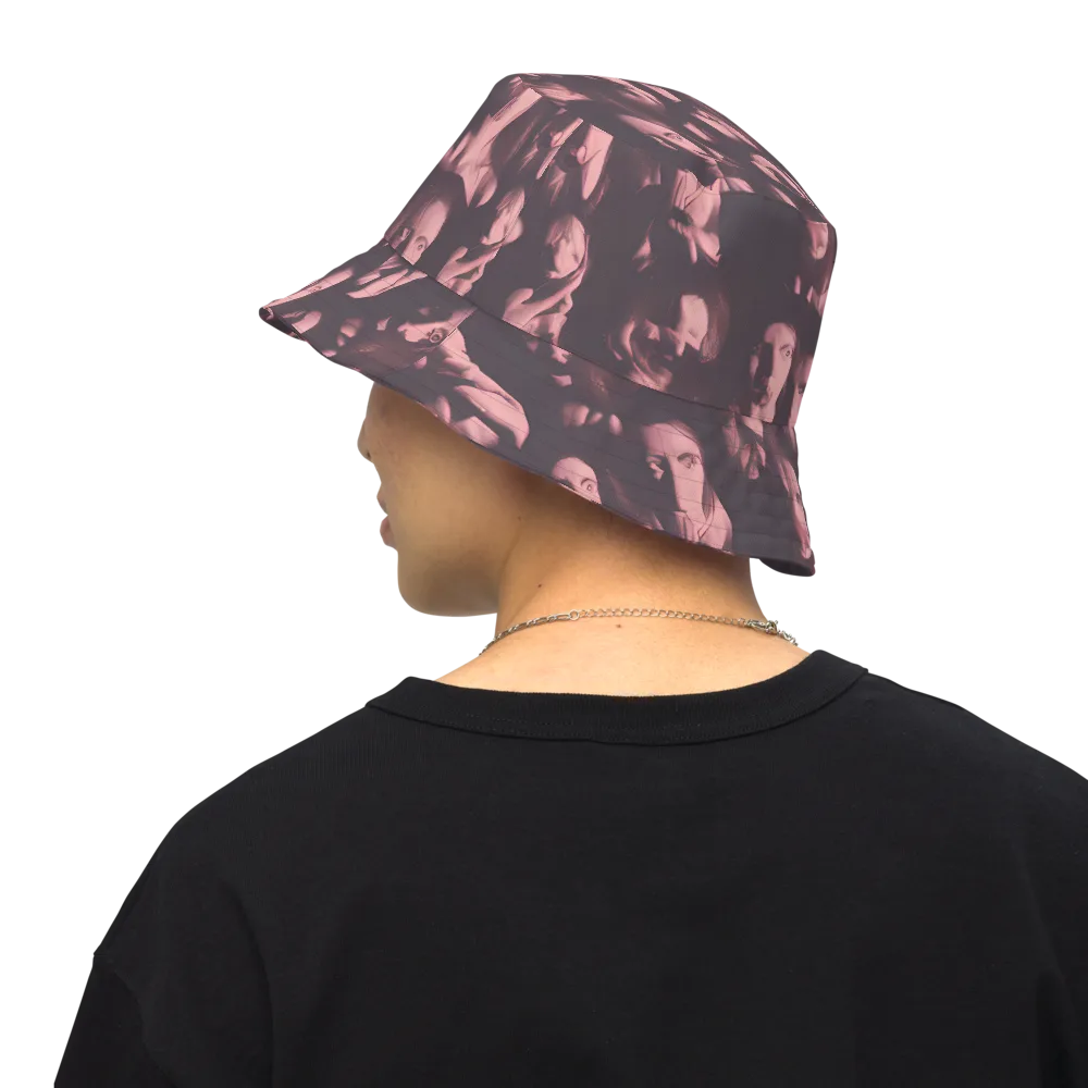 Portrait Whispers on Reversible Bucket Hat — Back Inside