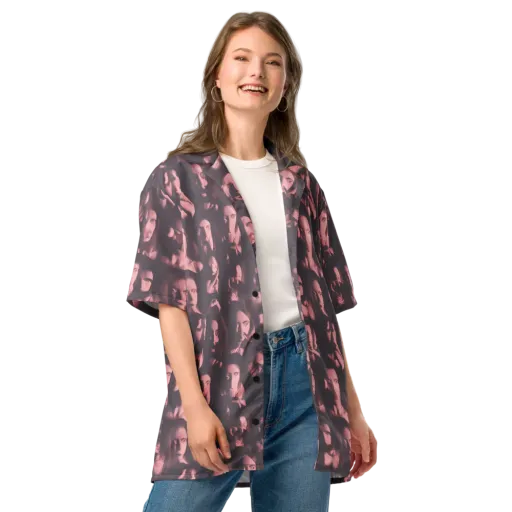 Portrait Whispers on a Button Shirt