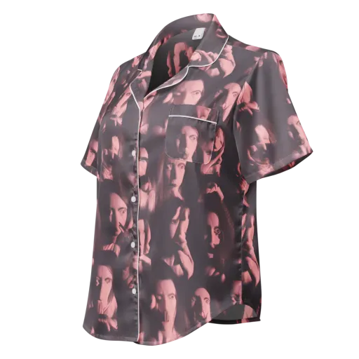 Portrait Whispers on a Women's Short Sleeve Pajama Top