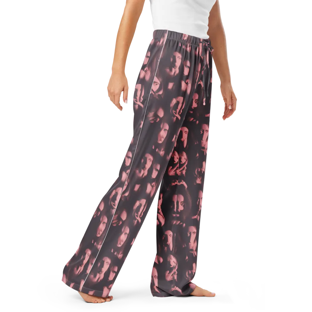 Portrait Whispers on Women's Pajama Pants — Right Front