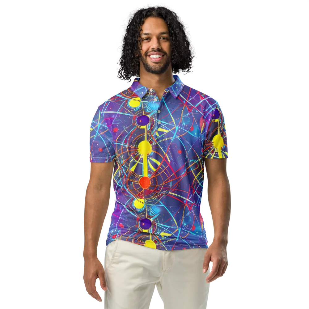Quantum Lattice on Men's Slim Fit Polo Shirt — Front
