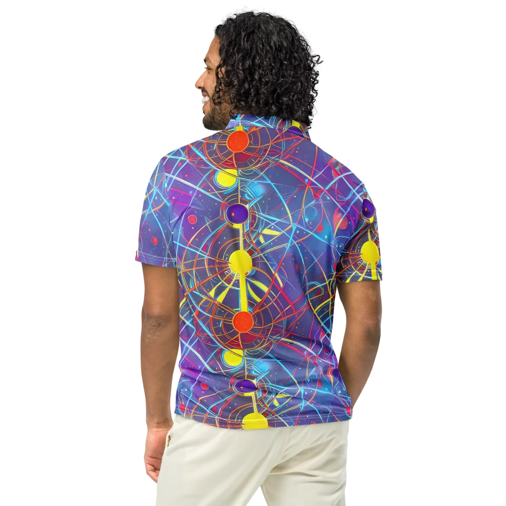Quantum Lattice on Men's Slim Fit Polo Shirt — Back