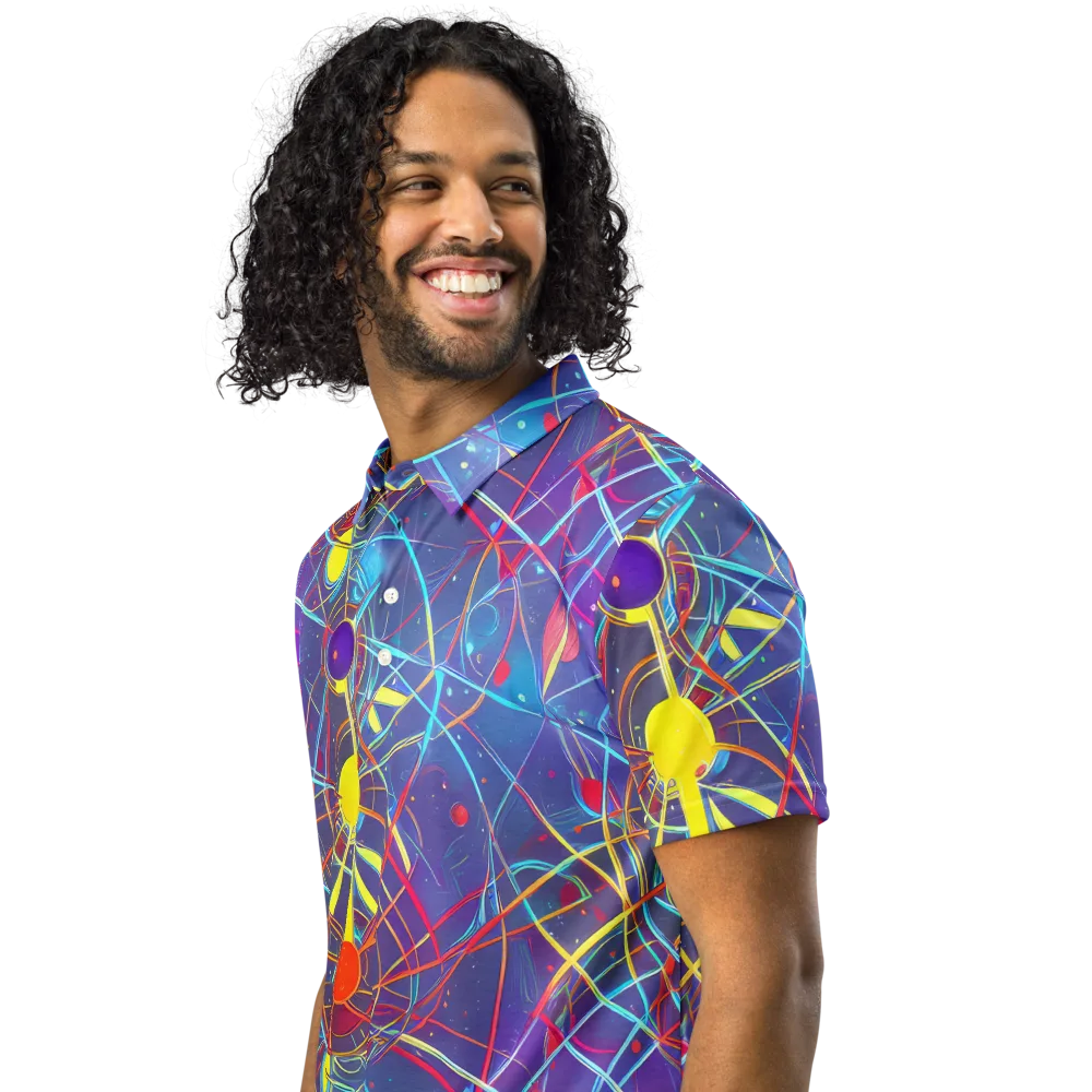 Quantum Lattice on Men's Slim Fit Polo Shirt — Left Front