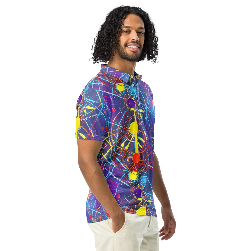 Quantum Lattice on Men's Slim Fit Polo Shirt — Right Front