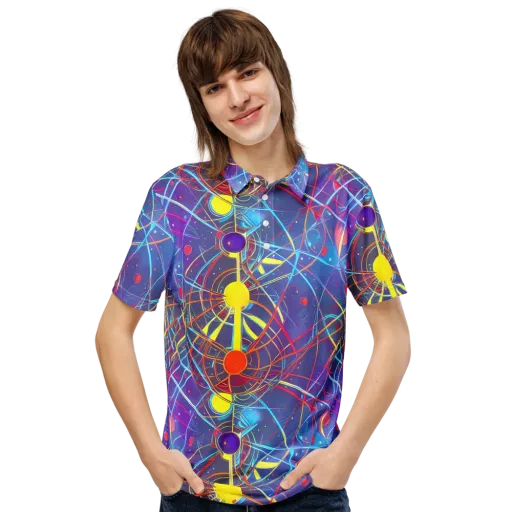 Quantum Lattice on a Men's Slim Fit Polo Shirt
