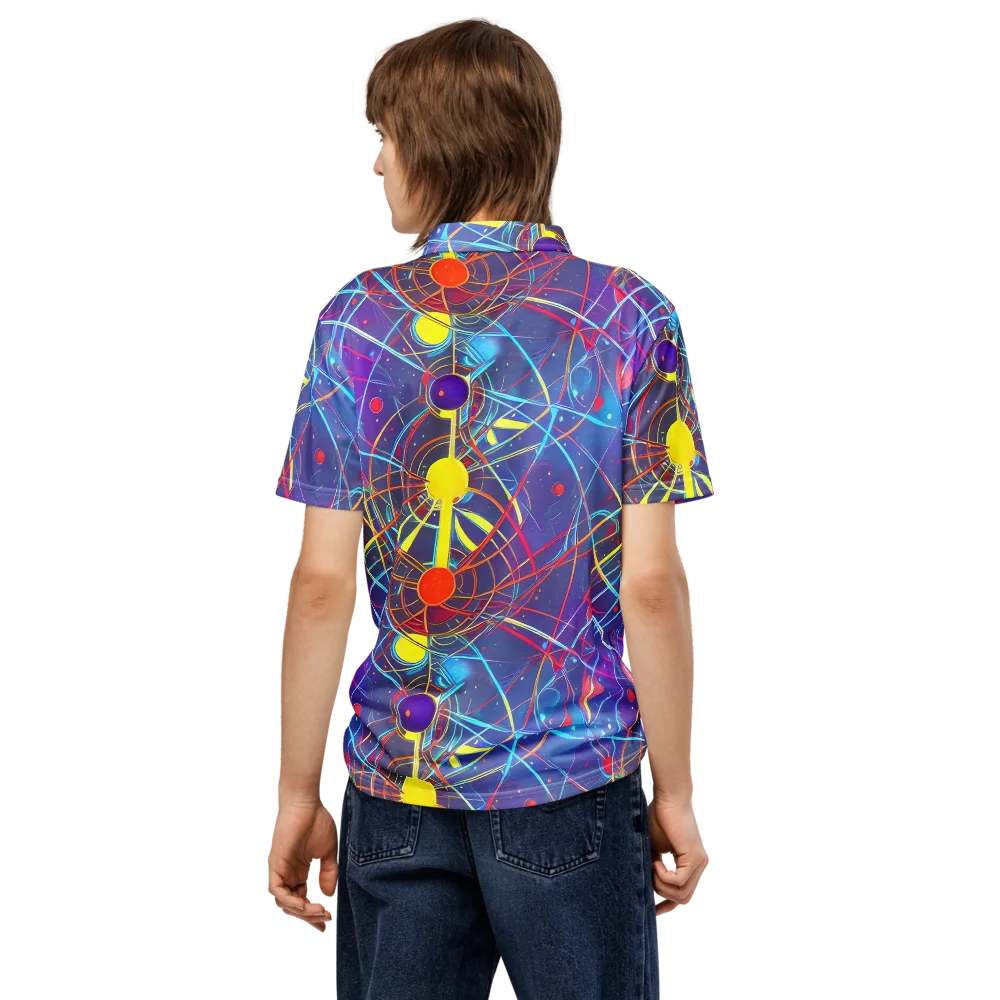 Quantum Lattice on Men's Slim Fit Polo Shirt — Back