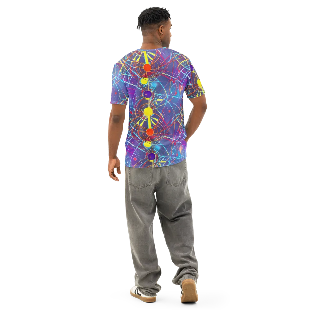 Quantum Lattice on Men's Cotton Crew Neck T-Shirt — Back