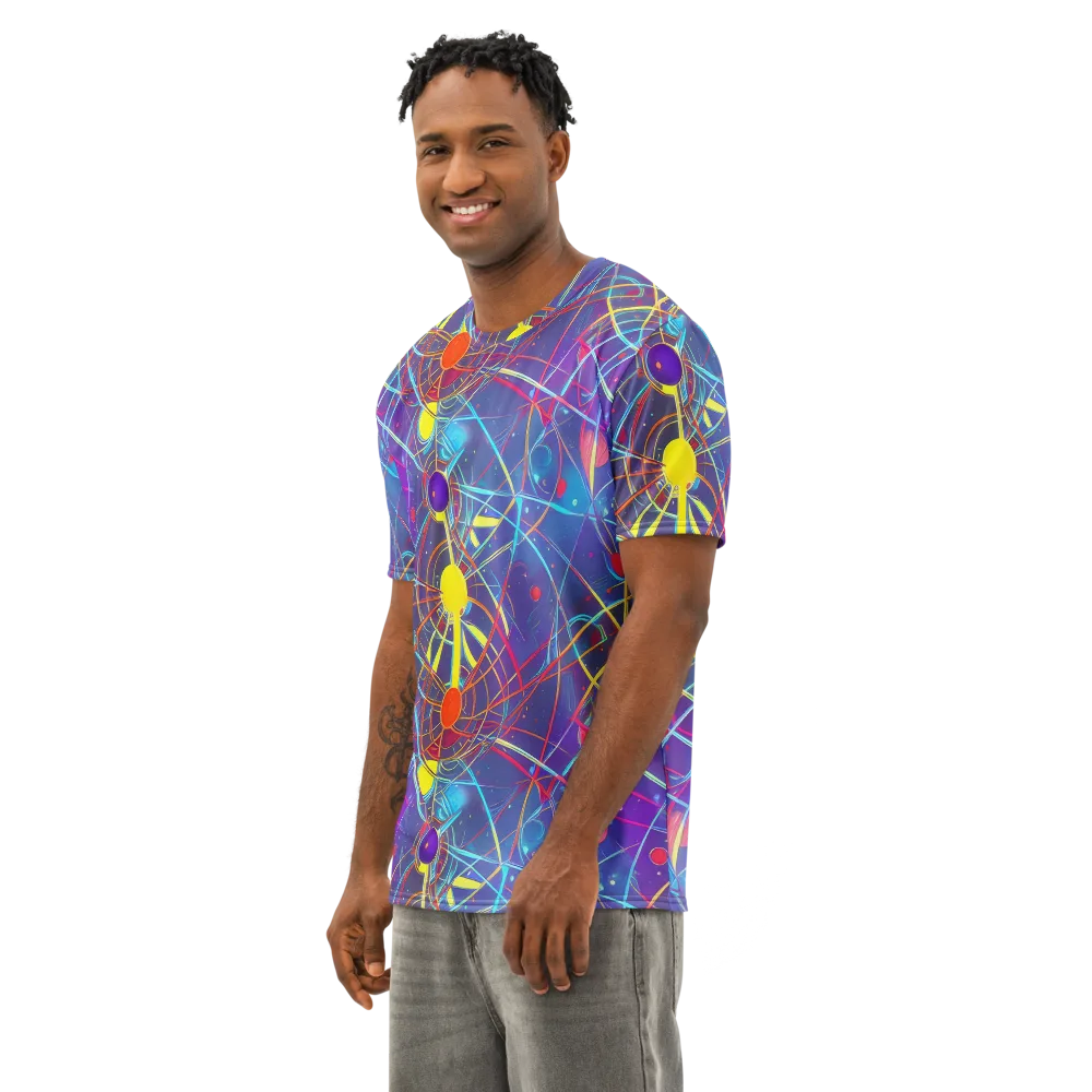 Quantum Lattice on Men's Cotton Crew Neck T-Shirt — Left Front