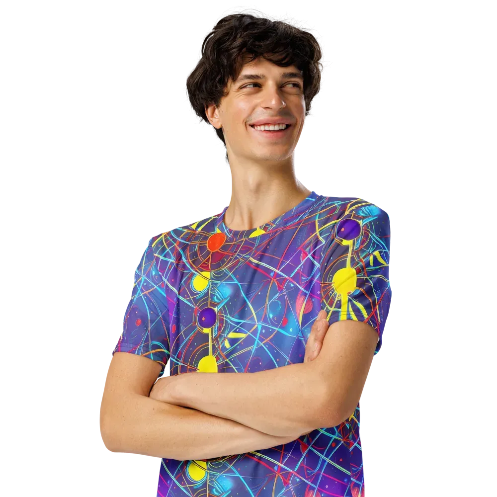 Quantum Lattice on Men's Crew Neck T-Shirt — Left Front