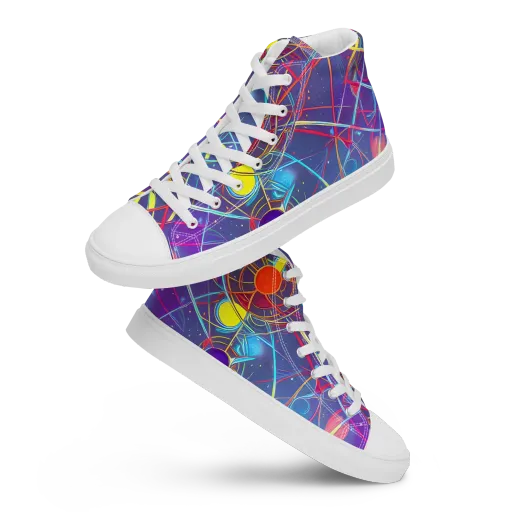 Quantum Lattice on a Men's High Top Canvas Shoes