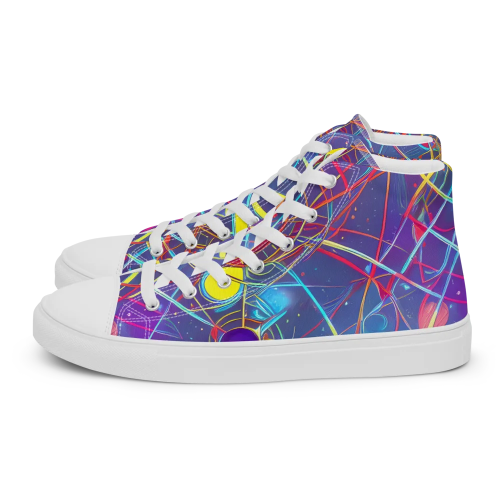 Quantum Lattice on Women's High Top Canvas Shoes — Left
