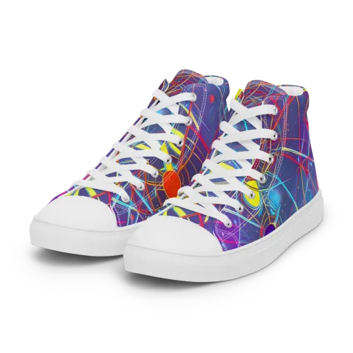 Quantum Lattice on a Women's High Top Canvas Shoes