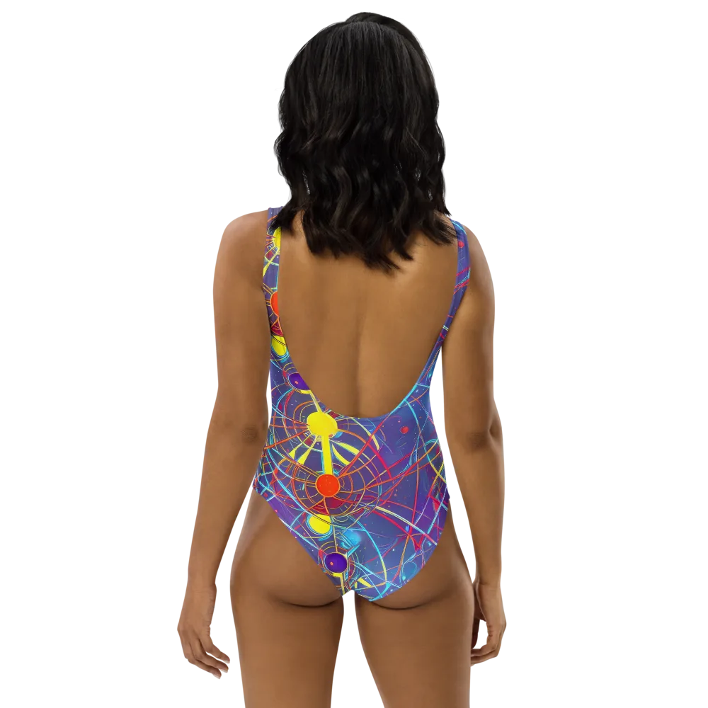 Quantum Lattice on One-Piece Swimsuit — Back