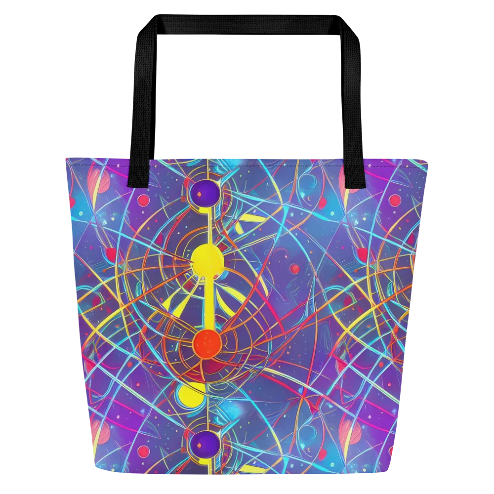 Quantum Lattice on Large Tote Bag W/ Pocket — Front