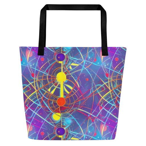 Quantum Lattice on a Large Tote Bag W/ Pocket