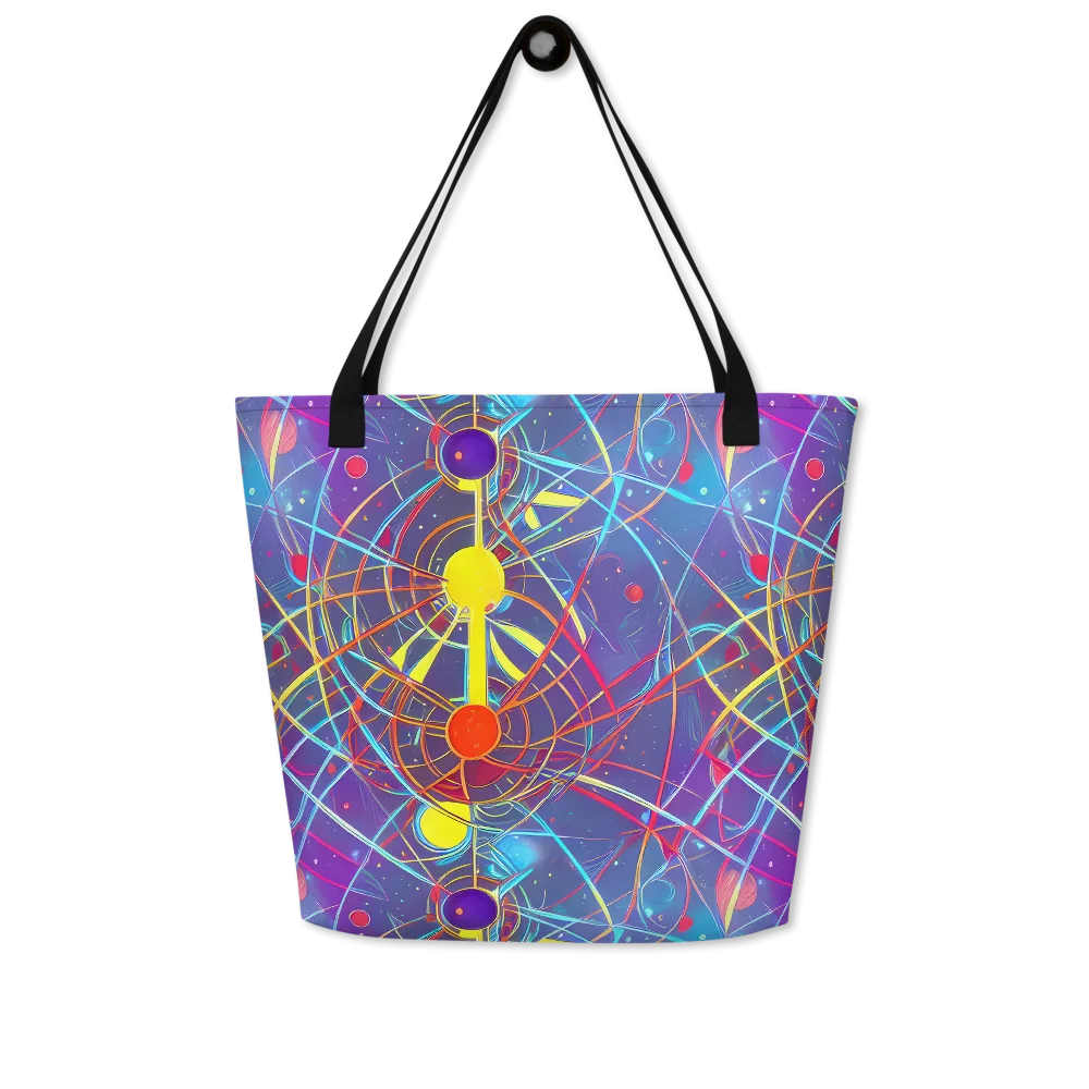 Quantum Lattice on Large Tote Bag W/ Pocket — Front