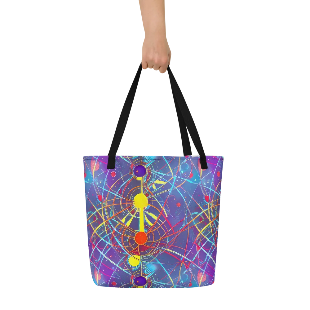 Quantum Lattice on Large Tote Bag W/ Pocket — Front