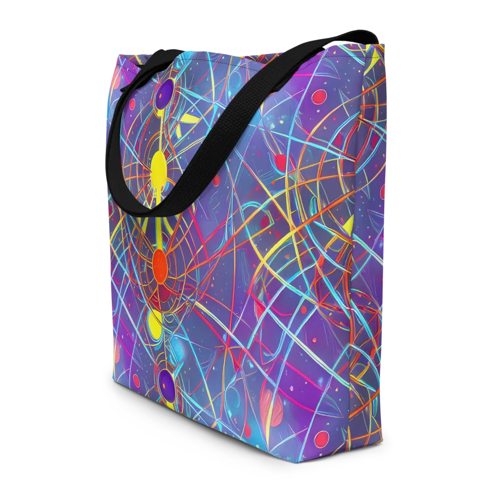 Quantum Lattice on Large Tote Bag W/ Pocket — Front