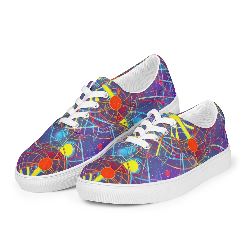 Quantum Lattice on Men's Lace-Up Canvas Shoes — Left Front