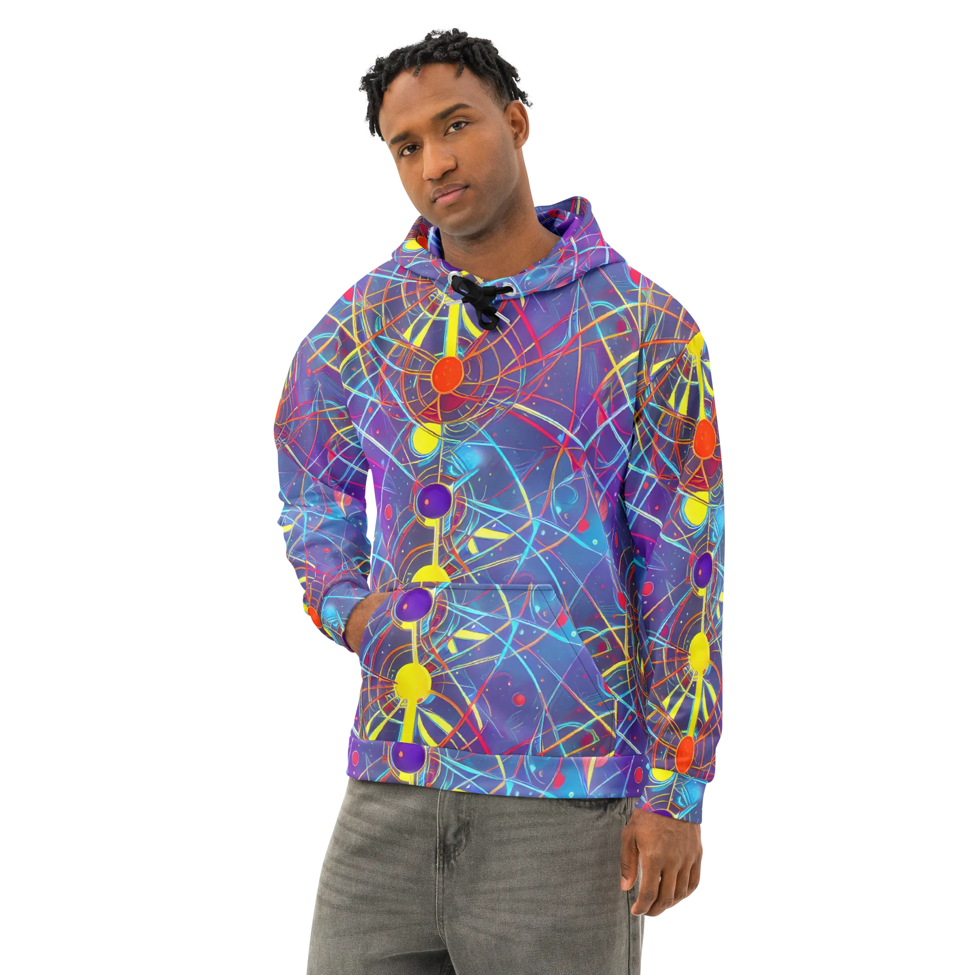 Quantum Lattice on Cotton Hoodie — Left Front