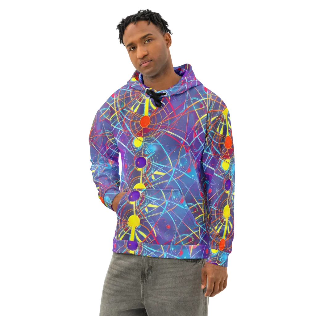 Quantum Lattice on Cotton Hoodie — Left Front