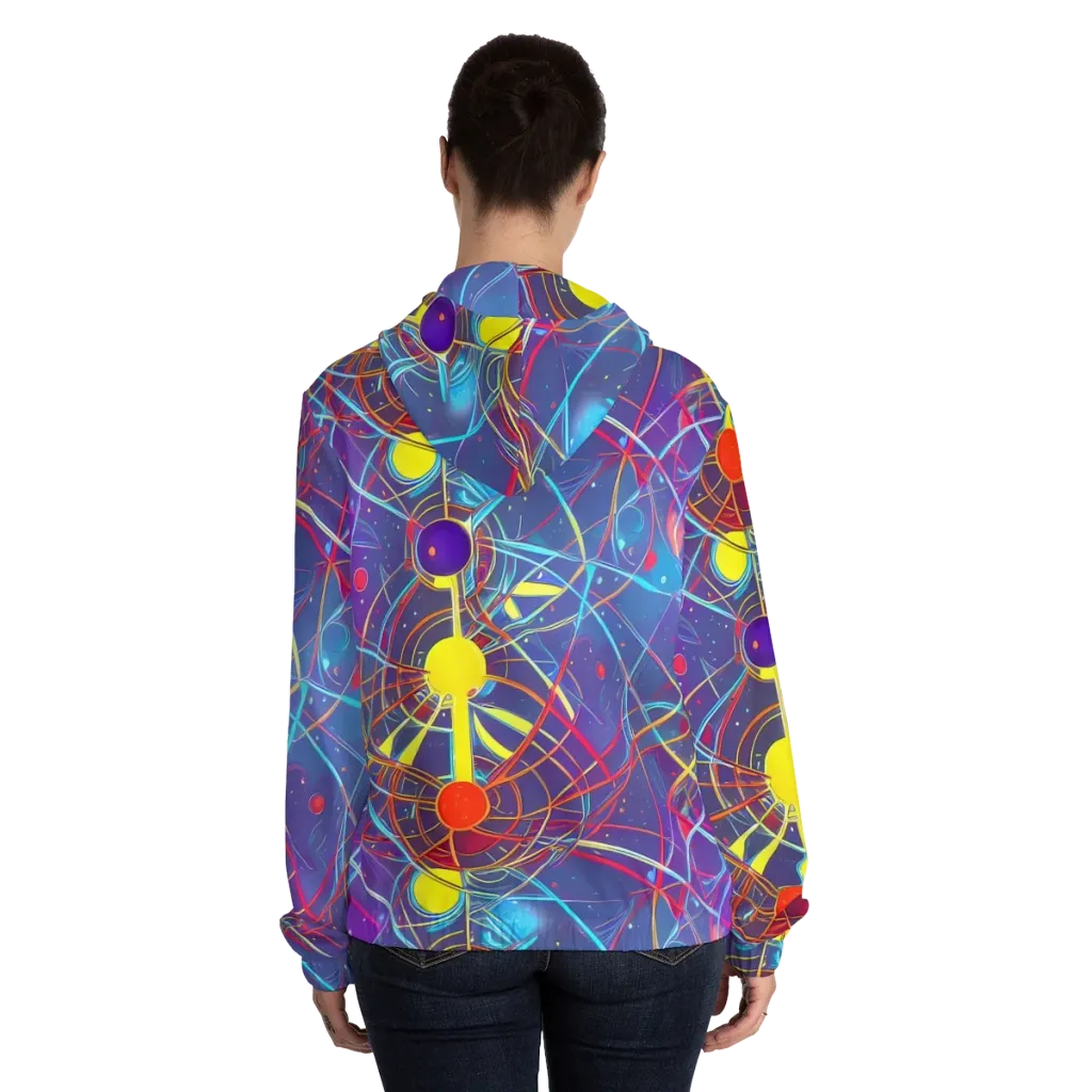Quantum Lattice on Women's Full-Zip Hoodie — Back On Person