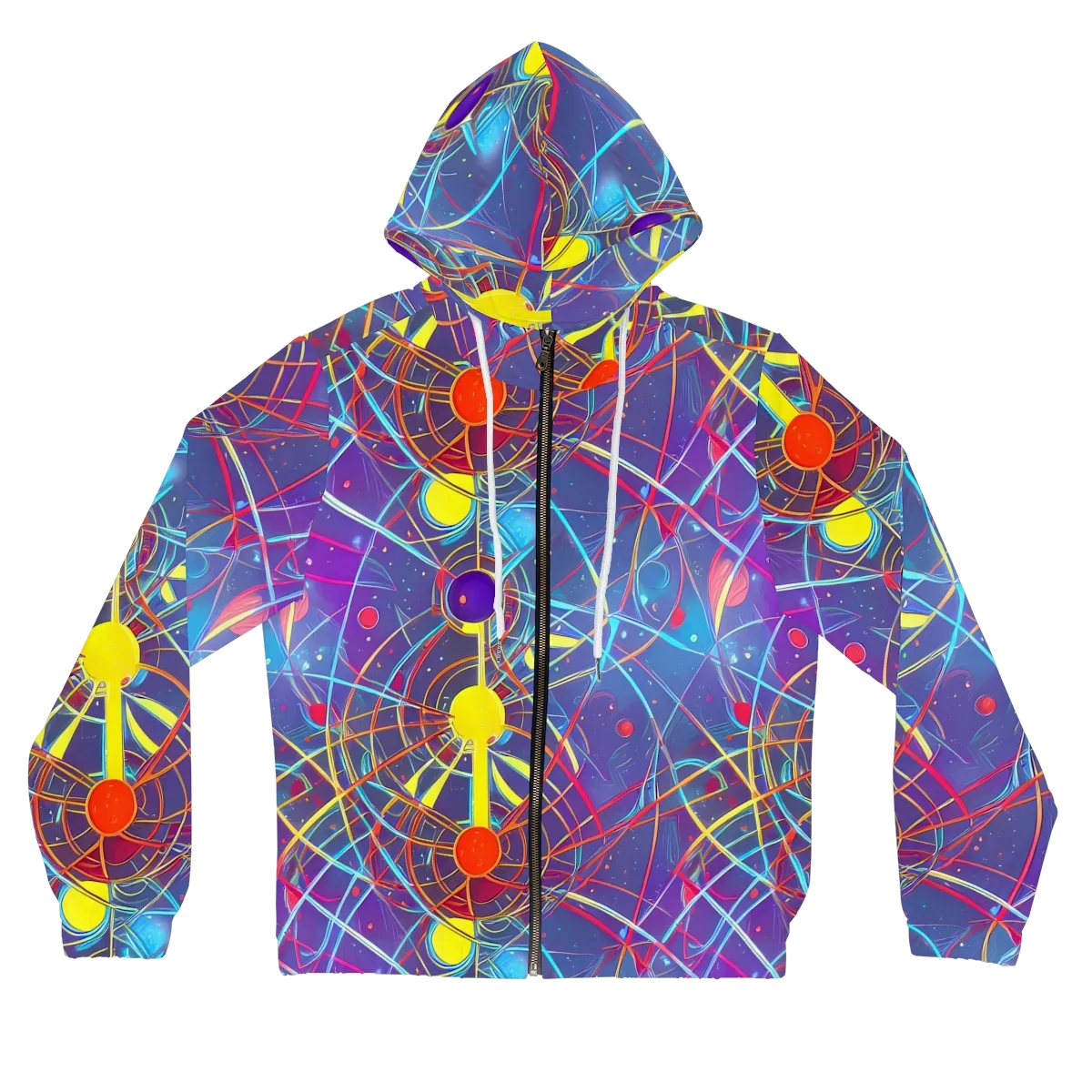 Quantum Lattice on Women's Full-Zip Hoodie — Front
