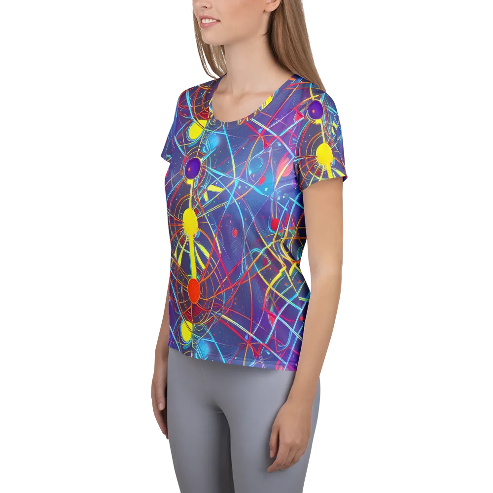 Quantum Lattice on Women's Athletic T-Shirt — Left