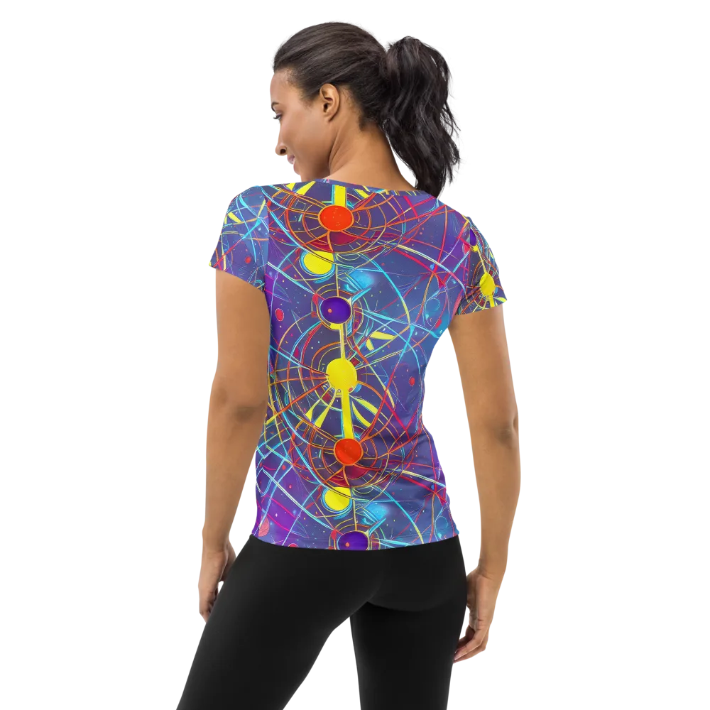 Quantum Lattice on Women's Athletic T-Shirt — Back