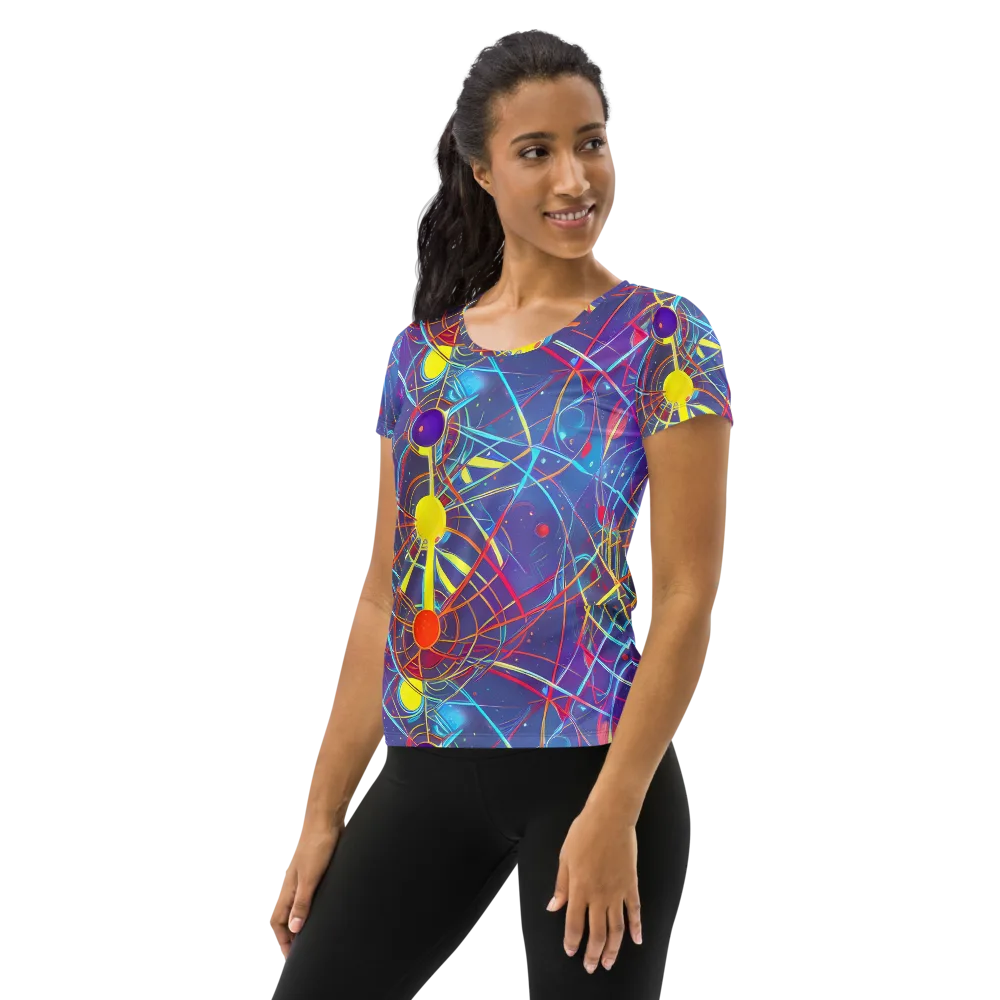 Quantum Lattice on Women's Athletic T-Shirt — Left