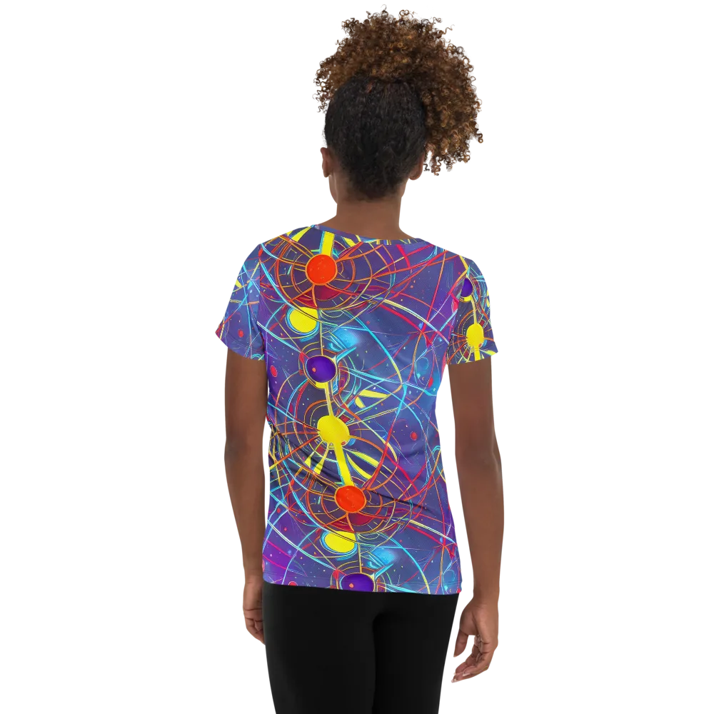 Quantum Lattice on Women's Athletic T-Shirt — Back