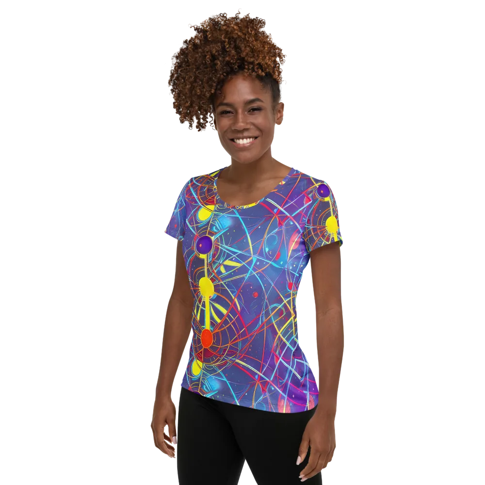 Quantum Lattice on Women's Athletic T-Shirt — Left