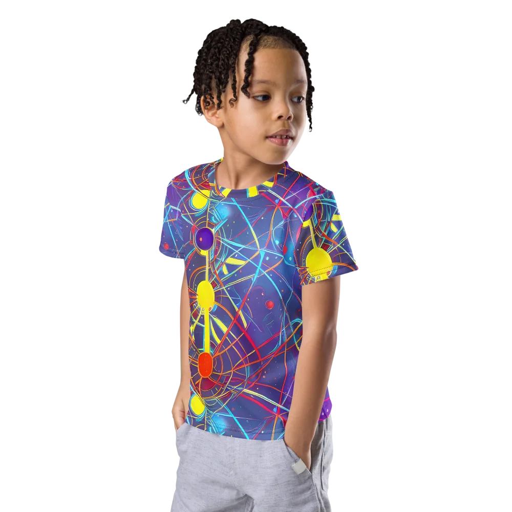 Quantum Lattice on Kids Crew Neck T-Shirt — Left Front
