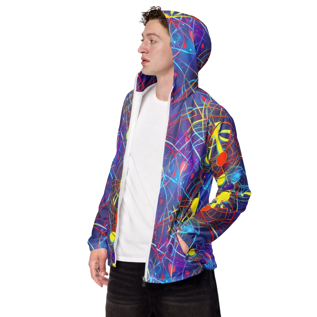 Quantum Lattice on Men's Windbreaker — Left Front