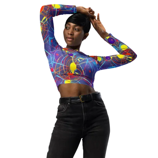 Quantum Lattice on a Long Sleeve Crop Top