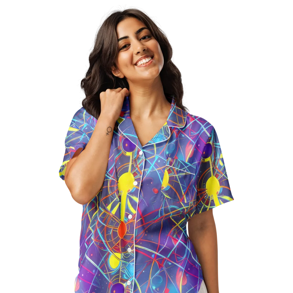 Quantum Lattice on Women's Short Sleeve Pajama Top — Front