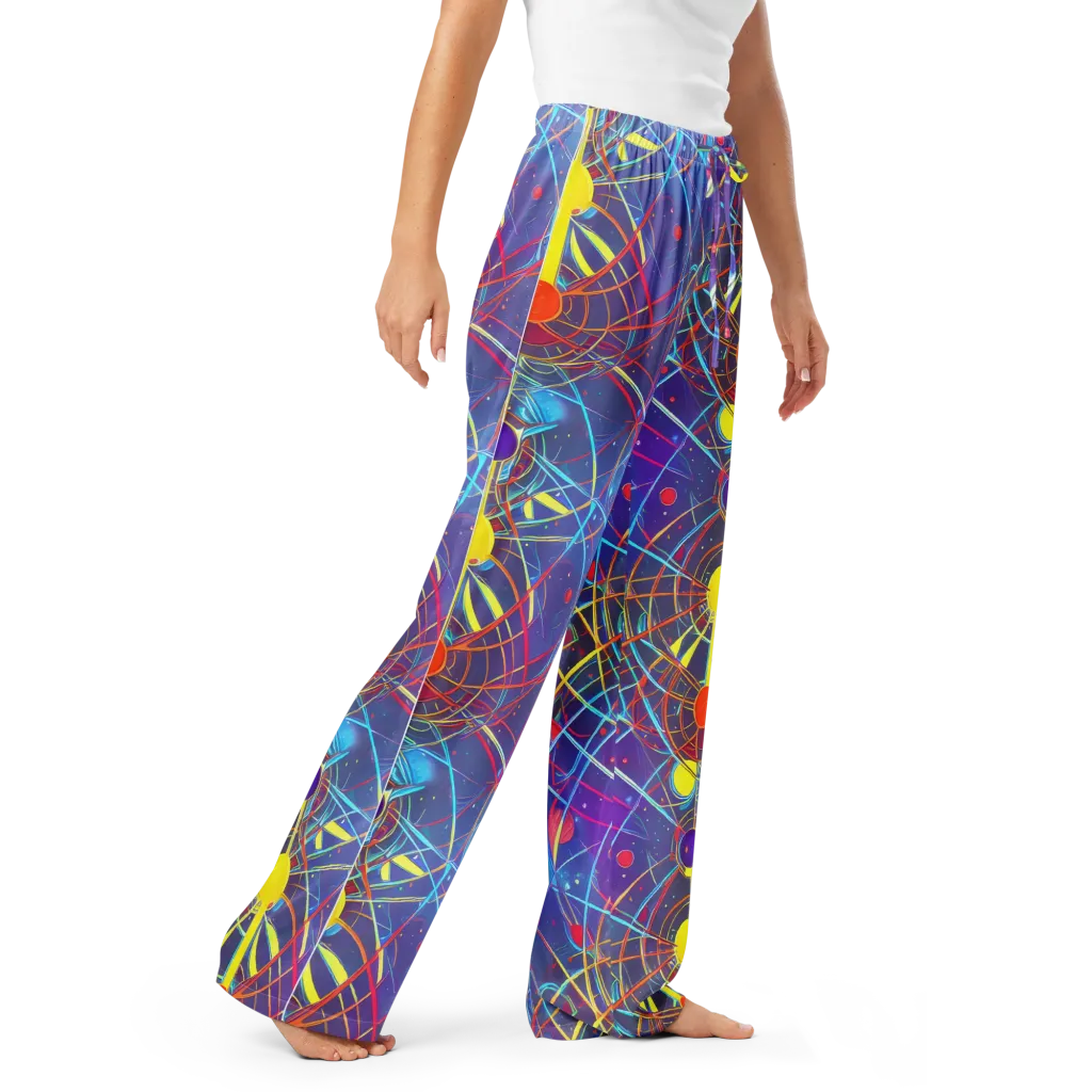 Quantum Lattice on Women's Pajama Pants — Right Front